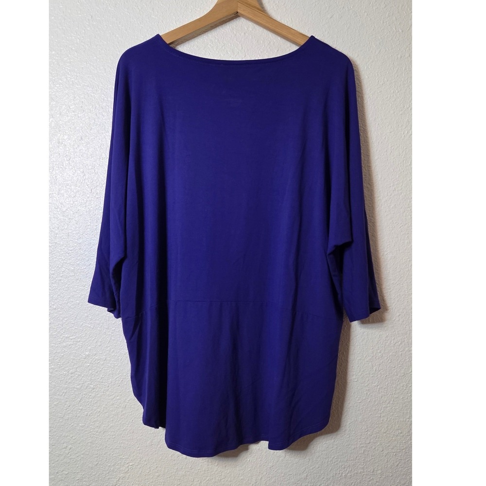 Eileen Fisher Purple Tunic Top L Viscose Blend Oversized Minimalist - Picture 4 of 8